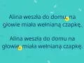 Alina weszła do domu, na głowie miała wełnianą czapkę. Wobec tego przecinek jest kluczowy dla znaczenia zdania.