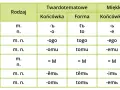Tabela odmiany rzeczowników: przypadki, rodzaje, końcówki i formy dla twardo- i miękkotematowych. Jaki to rodzaj gramatyczny?