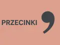 Grafika z napisem "PRZECINKI" i dużą, ciemnoszarą przecinką. Czy przed az stawiamy przecinek?
