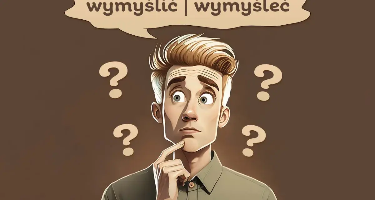 Zastanawia się, czy trzeba coś wymyślić, czy wymyśleć. Wokół niego unoszą się znaki zapytania.