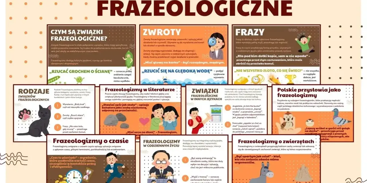 Frazeologizmy to stałe połączenia wyrazów, które mają specyficzne, przenośne znaczenie. W języku polskim frazeologizm jest częścią mowy.