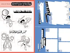 Ilustracje superbohaterów i złoczyńców, które pomogą Ci dowiedzieć się, jak zrobić komiks.