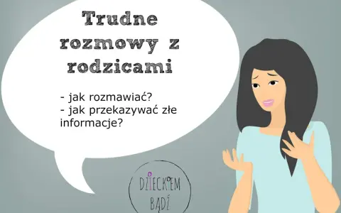 Ilustracja przedstawia trudne rozmowy z rodzicami: jak rozmawiać i przekazywać złe informacje.